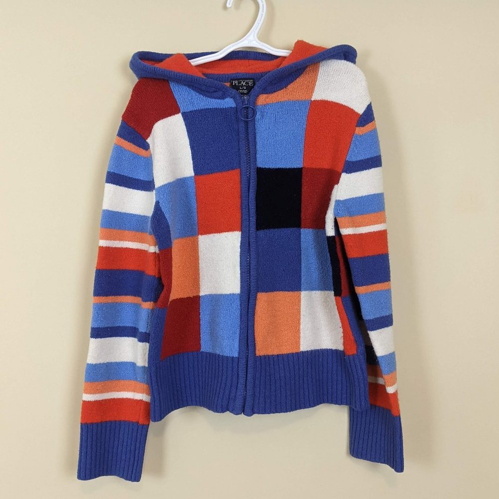 Coloured blocks Girls Zip up hoodie Size L